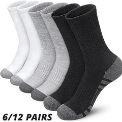 6/12 Pairs Men’s Gym Outdoor Socks – Comfortable & Durable