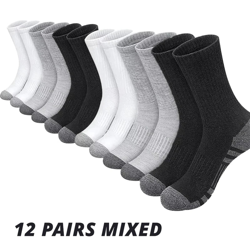 6/12 Pairs Men’s Gym Outdoor Socks – Comfortable & Durable