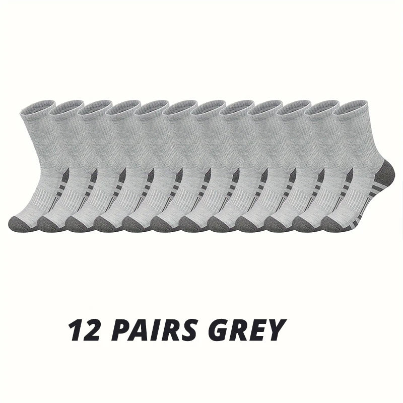 6/12 Pairs Men’s Gym Outdoor Socks – Comfortable & Durable